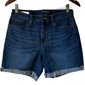 Calvin Klein Repreve Cuffed High Rise Denim Shorts | Size 4